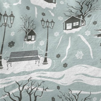 A Cozy Town In The Snow Minky