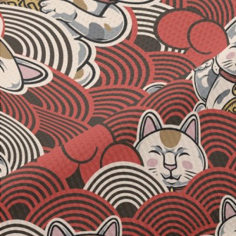 Serious Face Lucky Cat Piqué