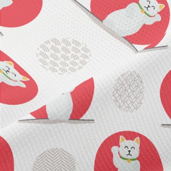 Red And White Lucky Cat Piqué