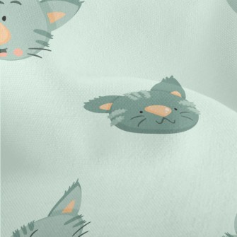 Playful Big Head Cat Lightweight Performance Linen