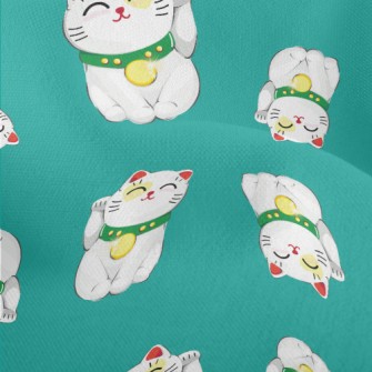 Smiling Lucky Cat Lightweight Performance Linen