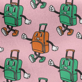 Walking Face Suitcase Jersey Backed Fleece