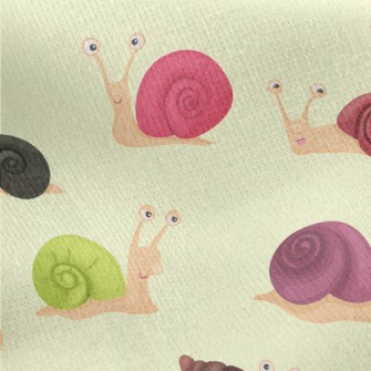 Colorful Snail Shells Jersey Backed Fleece