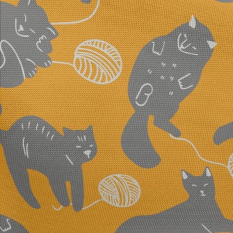 Cute Black Cat Pongee