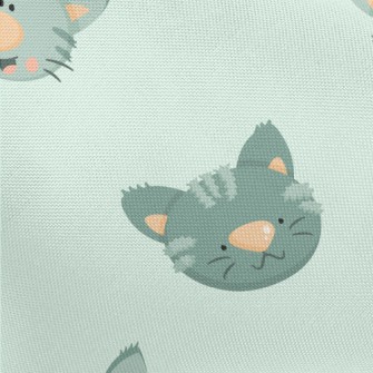 Playful Big Head Cat Pongee