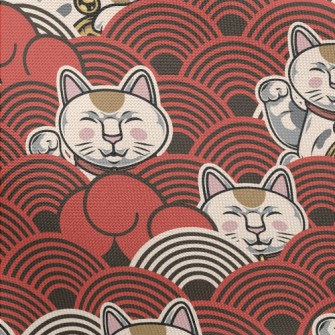 Serious Face Lucky Cat Pongee