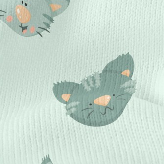 Playful Big Head Cat Stretch Jersey