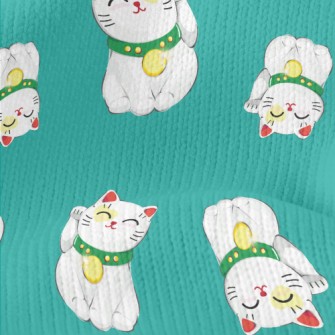 Smiling Lucky Cat Stretch Jersey