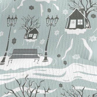 A Cozy Town In The Snow Stretch Jersey