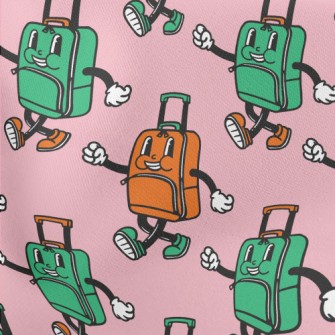 Walking Face Suitcase Lightweight Cotton Poplin