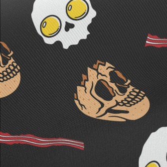 Skull Poached Egg Bacon Midweight Cotton Poplin
