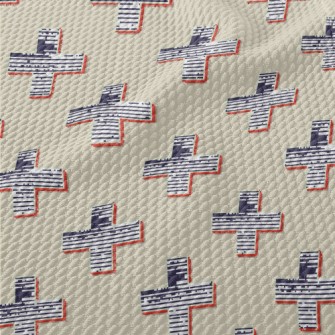 Retro Striped Cross Birdseye Piqué