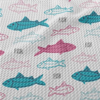 Fish Swimming Around Birdseye Piqué