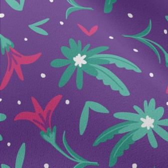 Small Flowers With Green Leave Chiffon