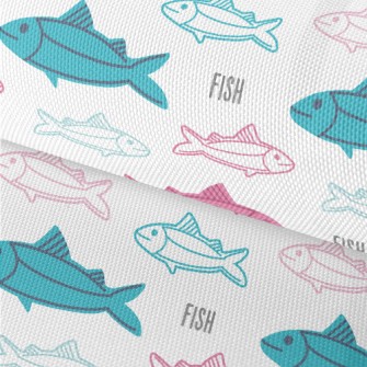 Fish Swimming Around Waterproof Oxford