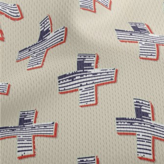 Retro Striped Cross Athletic Mesh Flat Back