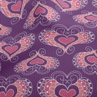 Splicing Tile Heart Athletic Mesh Flat Back