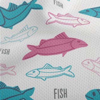 Fish Swimming Around Athletic Mesh Flat Back