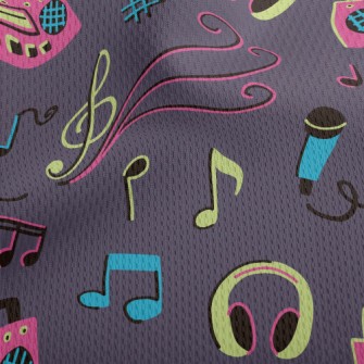 Retro And Charming Music Athletic Mesh Flat Back