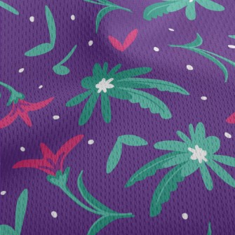 Small Flowers With Green Leave Athletic Mesh Flat Back