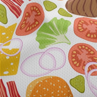 Sliced Burger Ingredients Athletic Mesh Flat Back