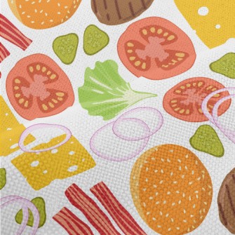 Sliced Burger Ingredients Performance Linen