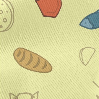Delicious Seafood Meat Food Standard Corduroy