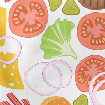 Sliced Burger Ingredients Stretch Ponte