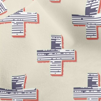 Retro Striped Cross Micro Fleece