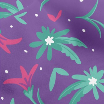 Small Flowers With Green Leave Micro Fleece