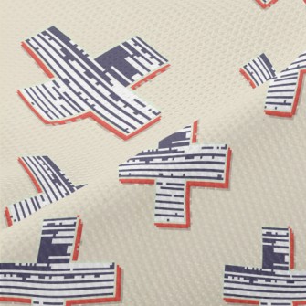 Retro Striped Cross Piqué