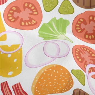 Sliced Burger Ingredients Lightweight Performance Linen