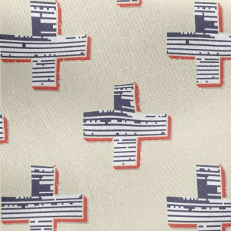 Retro Striped Cross Jersey Backed Fleece