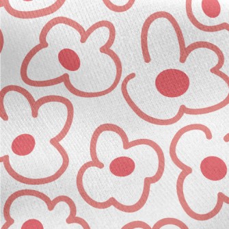 Large Line Flowers Jersey Backed Fleece