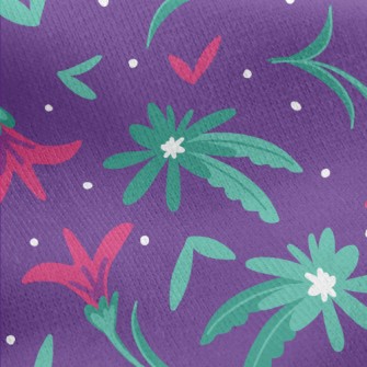 Small Flowers With Green Leave Jersey Backed Fleece