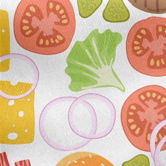 Sliced Burger Ingredients Jersey Backed Fleece