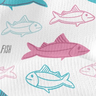 Fish Swimming Around Stretch Jersey