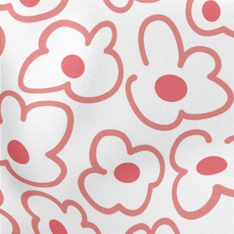 Large Line Flowers Lightweight Cotton Poplin