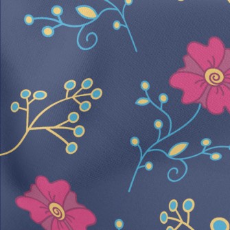 Flowers Blooming In The Dark N Lightweight Cotton Poplin