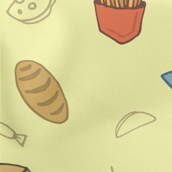 Delicious Seafood Meat Food Lightweight Cotton Poplin