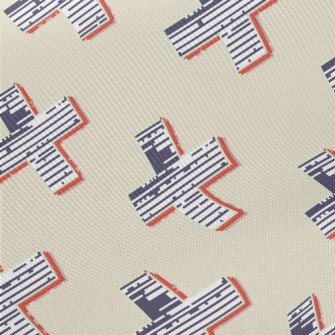 Retro Striped Cross Midweight Cotton Poplin