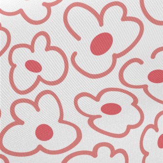 Large Line Flowers Midweight Cotton Poplin