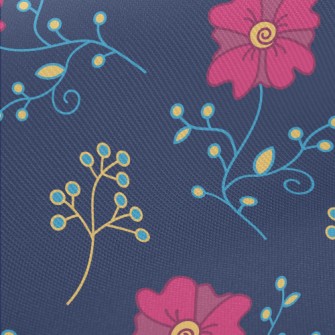 Flowers Blooming In The Dark N Midweight Cotton Poplin