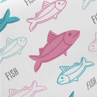 Fish Swimming Around Midweight Cotton Poplin