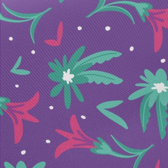 Small Flowers With Green Leave Midweight Cotton Poplin