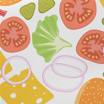 Sliced Burger Ingredients Midweight Cotton Poplin