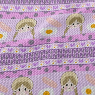 Girl With Breakfast Birdseye Piqué