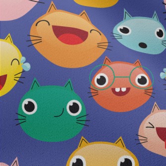Colorful Cat Emoji Chiffon