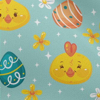 Happy Chick And Easter Eggs Chiffon