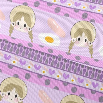 Girl With Breakfast Waterproof Oxford